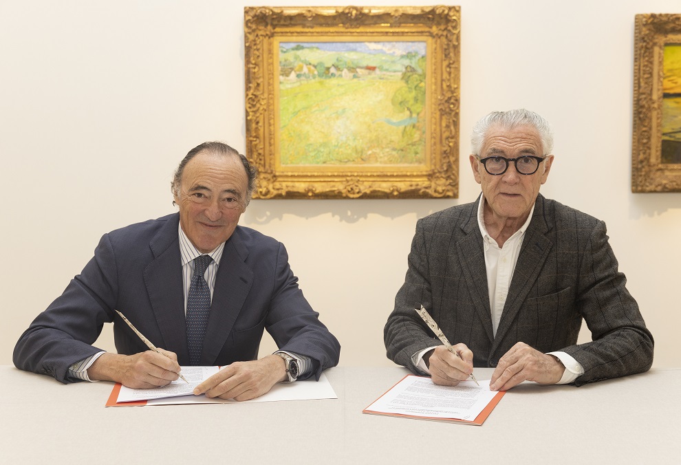 Firma Pedro Guerrero, Presidente de Bankinter, y Evelio Acevedo, Director Gerente del Museo Thyssen-Bornemisza sala comunicacion.jpg
